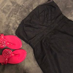 New York & Company dark denim strapless dress